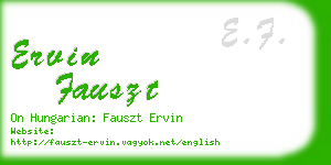 ervin fauszt business card